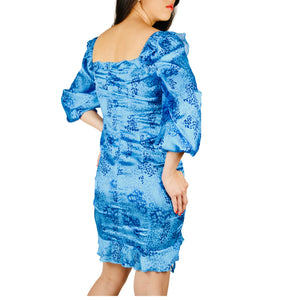 Womens Ocean Blue Long Sleeve Dress