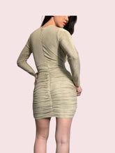 Load image into Gallery viewer, Lyli Gold Mini Dress long Sleeve
