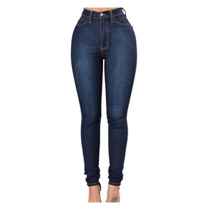 Basic Women Skinny Jeans Slim fit elastic High Waist Ladies' jeans fit( SIZE S-5 XL)