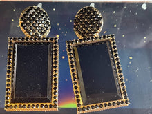 Load image into Gallery viewer, Black Rectangle Earrings
