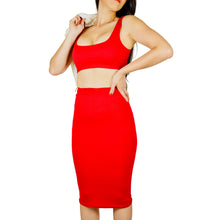 Load image into Gallery viewer, CROP TOP SETS MINI PENCIL SKIRT
