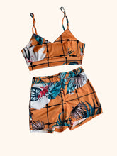 Load image into Gallery viewer, Tropical Print Spaghetti Strap Crop Top &amp; Shorts Sets S-XXL

