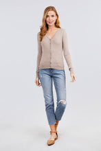 Load image into Gallery viewer, Long Sleeve V-neck Button Down Sweater Cardigan
