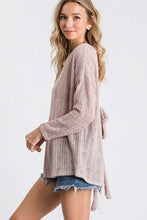Load image into Gallery viewer, Open Back Detail Long Sleeve Top With Self Tie

