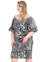 Load image into Gallery viewer, Plus Size  Animal Print Crepe Stretch Bodycon Dress
