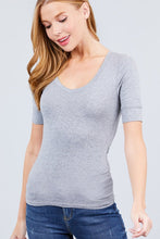 Load image into Gallery viewer, Elbow Sleeve V Neck Top
