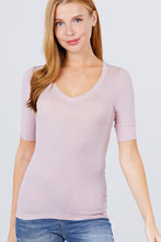 Load image into Gallery viewer, Elbow Sleeve V Neck Top
