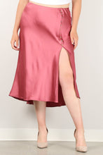Load image into Gallery viewer, Solid High-waist Skirt With Button Trim And Side Slit
