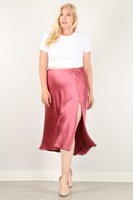 Load image into Gallery viewer, Solid High-waist Skirt With Button Trim And Side Slit
