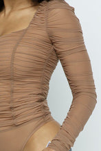 Load image into Gallery viewer, Ruched Lslv Wrinkle Bodysuit
