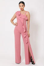 Load image into Gallery viewer, One Shoulder Ruffle Jumpsuit
