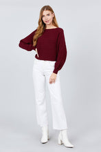 Load image into Gallery viewer, Dolman Sleeve Boat Neck Sweater
