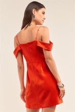 Load image into Gallery viewer, Tomato Red Sweetheart Neck Off The Shoulder Mini Dress
