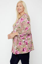Load image into Gallery viewer, Floral, Bubble Sleeve Tunic
