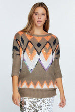 Load image into Gallery viewer, Aztec Pattern With Glitter Accent Sweater
