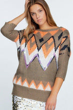 Load image into Gallery viewer, Aztec Pattern With Glitter Accent Sweater
