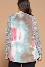 Load image into Gallery viewer, Plus Size French Terry Tie Dye Casual Color Block Top
