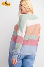 Load image into Gallery viewer, Striped Light Weight Knitted Sweater Top
