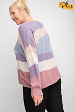 Load image into Gallery viewer, Striped Light Weight Knitted Sweater Top
