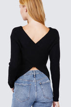 Load image into Gallery viewer, V-neck Eyelet Strap Back Sweater
