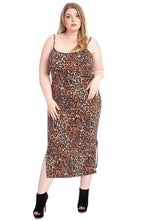 Load image into Gallery viewer, Leopard Print Cardigan &amp; Dress Plus Size Set
