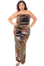 Load image into Gallery viewer, Abstract Print Tupbe Top Plus Size Jumpsuit
