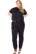 Load image into Gallery viewer, Camouflauge Detailed Jogger Plus Size Set
