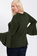 Load image into Gallery viewer, Long Bell Sleeve Ruffle Keyhole
