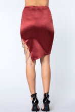 Load image into Gallery viewer, Jewel Strap Satin Midi Skirt
