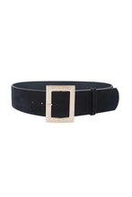 Load image into Gallery viewer, Rectangle Rhinestone Buckle Suede Belt
