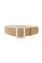 Load image into Gallery viewer, Rectangle Rhinestone Buckle Suede Belt

