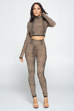 Load image into Gallery viewer, Animal Print Long Sleeve Two Piece Set
