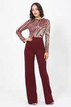 Load image into Gallery viewer, Sophisticated Gold Sequins Bodice Jumpsuit
