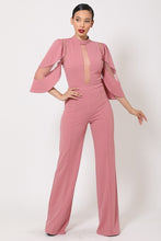 Load image into Gallery viewer, Semi Sheer Mesh Contrast Bodice Jumpsuit
