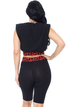 Load image into Gallery viewer, Shoulder Pad And Leopard Detailed Biker Shorts
