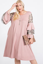 Load image into Gallery viewer, Mixed Ruffle Sleeve With Hidden Pocket A Line Dress
