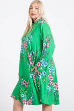 Load image into Gallery viewer, Floral Mock Neck Hidden Pocket Round Hem Midi Dress
