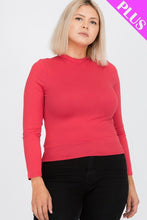Load image into Gallery viewer, Plus Size Mock Neck Solid Top
