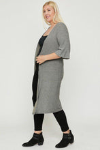 Load image into Gallery viewer, Plus Size Two Tone Knit Cardigan
