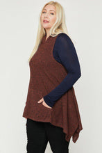 Load image into Gallery viewer, Plus Size Two Tone Knit, Sleeveless Top

