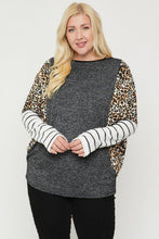 Load image into Gallery viewer, Plus Size Cheetah Print  Long Sleeve Top
