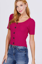 Load image into Gallery viewer, Short Slv Rib Sweater Top
