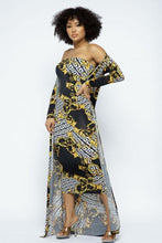Load image into Gallery viewer, Venechia Print Tube Dress With Cardigan Set
