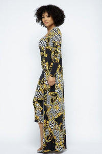 Venechia Print Tube Dress With Cardigan Set