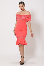 Load image into Gallery viewer, Off Shoulder Crochet Band Fashion Dress
