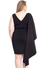 Load image into Gallery viewer, Back Shoulder Cape Plus Size Minid Ress
