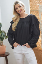 Load image into Gallery viewer, Draped Ruffle Longsleeve Top
