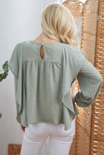 Load image into Gallery viewer, Draped Ruffle Longsleeve Top
