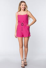 Load image into Gallery viewer, Cami Strp Belted Romper
