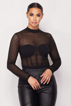 Load image into Gallery viewer, Sexy Mesh Mock Neck Top
